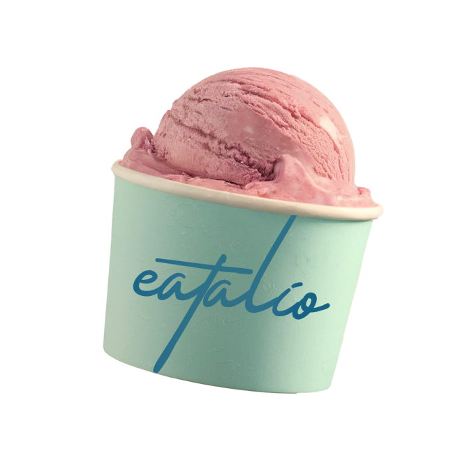 Eatalio gelato cup with strawberry flavor